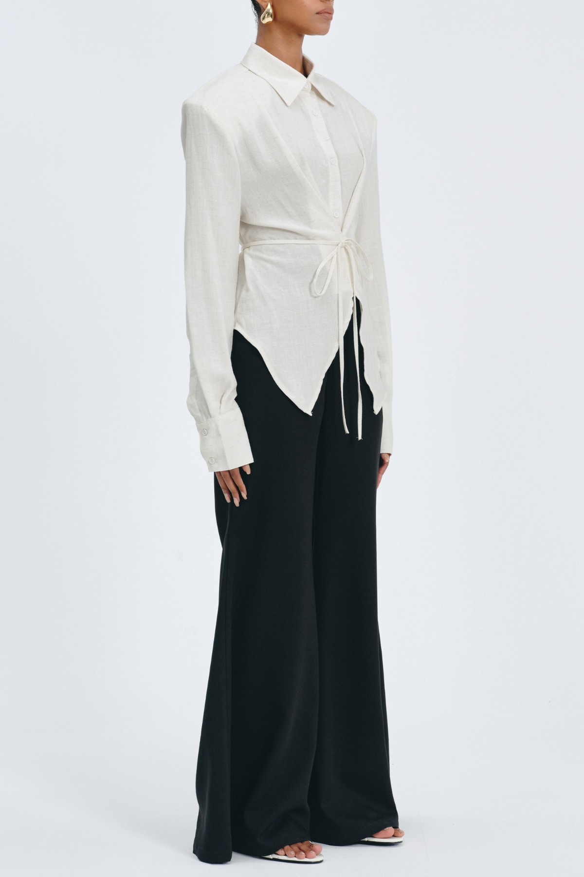 Akiko Cinched Waist Blouse - White