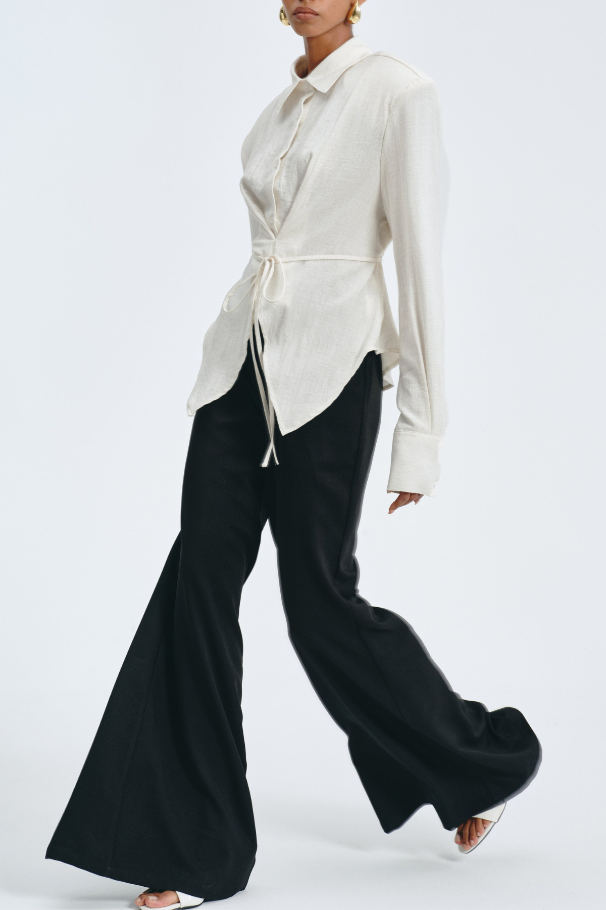 Akiko Cinched Waist Blouse - White