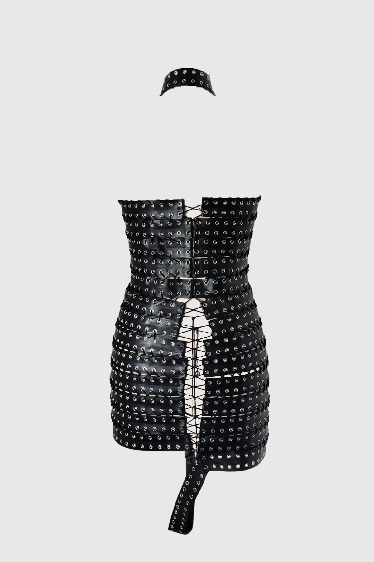 Alara Halter Eyelet Embellished Mini Dress