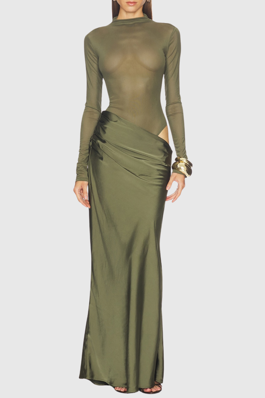 Alaska Cutout Satin Maxi Dress