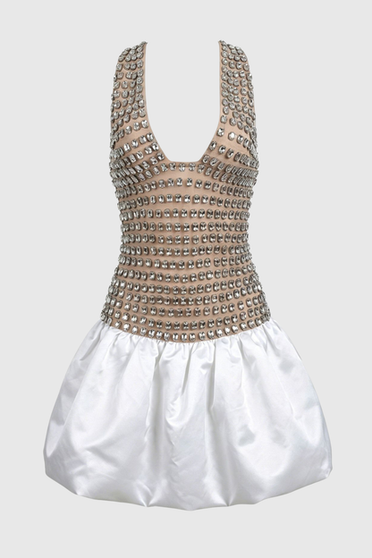 Alayna Halter Rhinestone Embellished Mini Dress