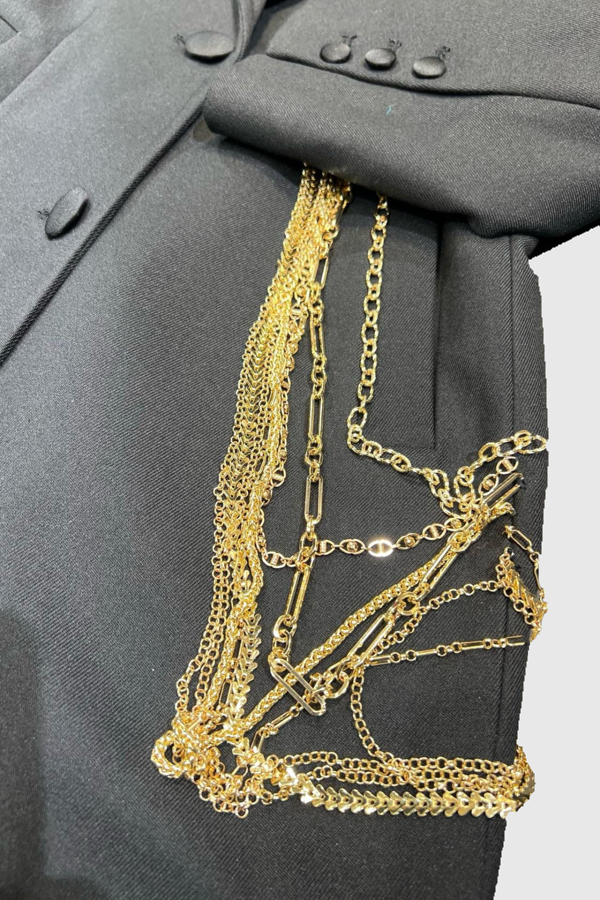 Aleca Gold Chain Embellished Coat