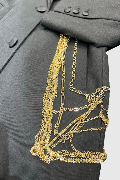 Aleca Gold Chain Embellished Coat