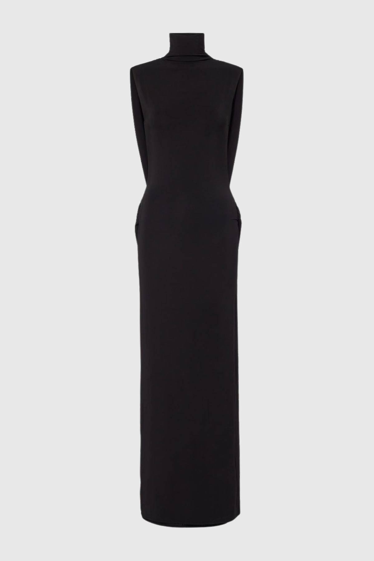 Alerica Sleeveless Backless Draped Maxi Dress - Black