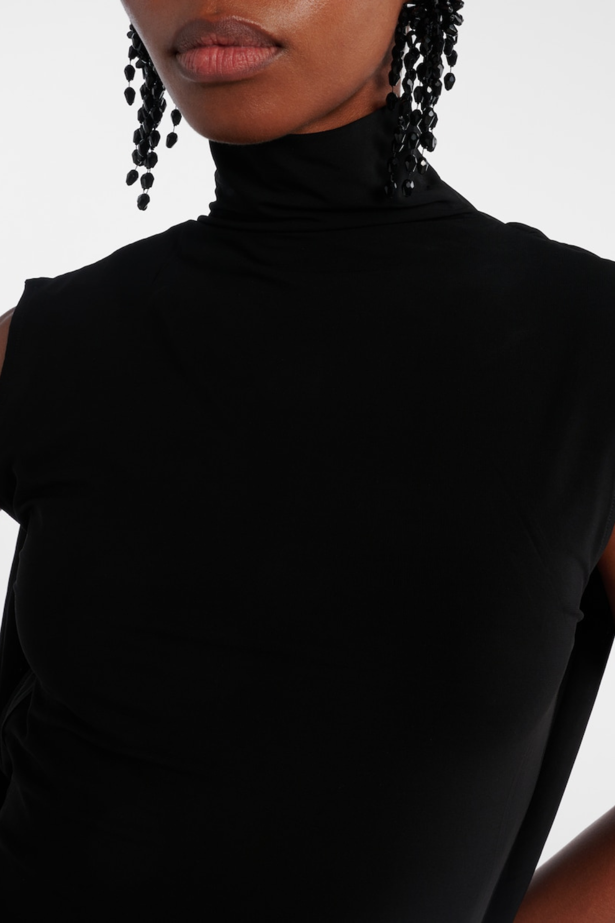 Alerica Sleeveless Backless Draped Maxi Dress - Black