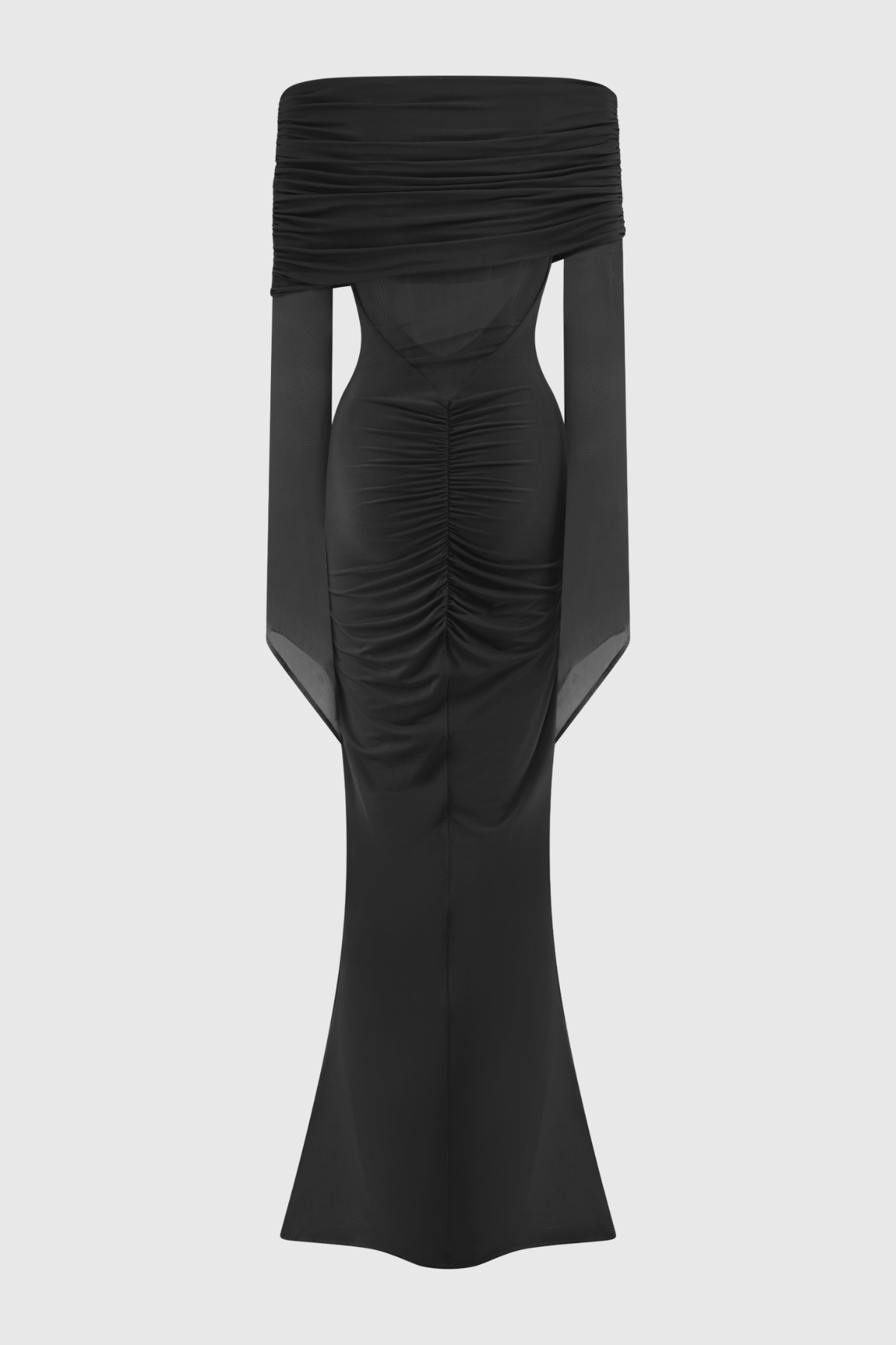 Aletris Off Shoulder Mesh Maxi Dress - Black