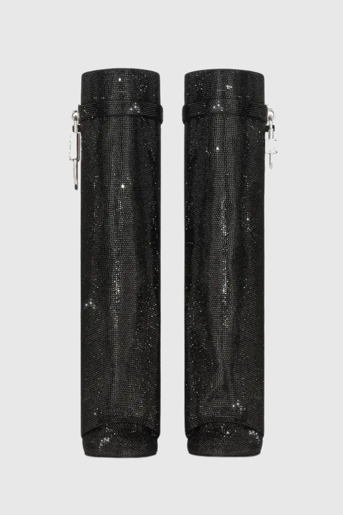 Alfs Crystal Embellished Lock Knee-high Boots - Black