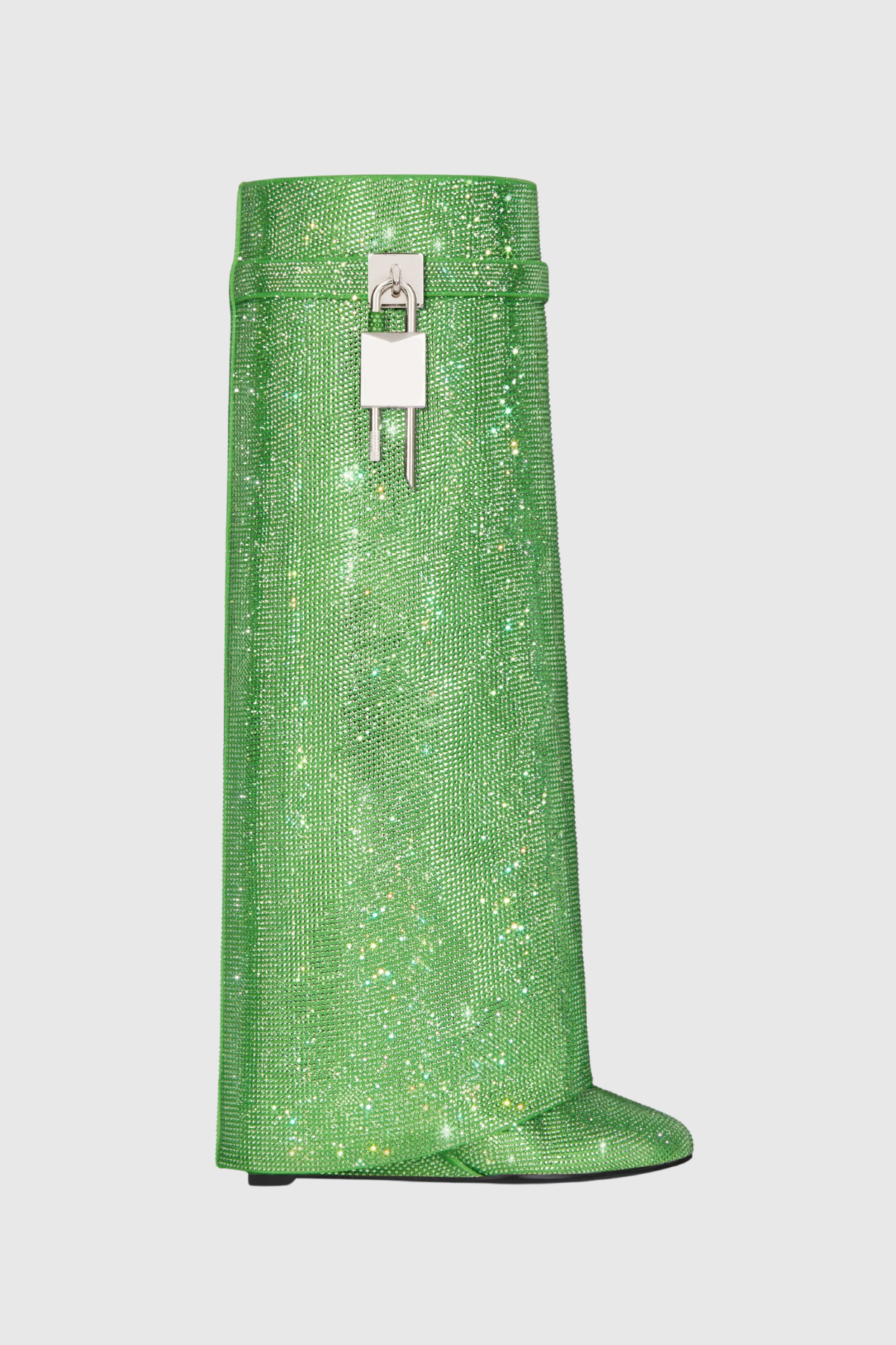 Alfs Crystal Embellished Lock Knee-high Boots - Green