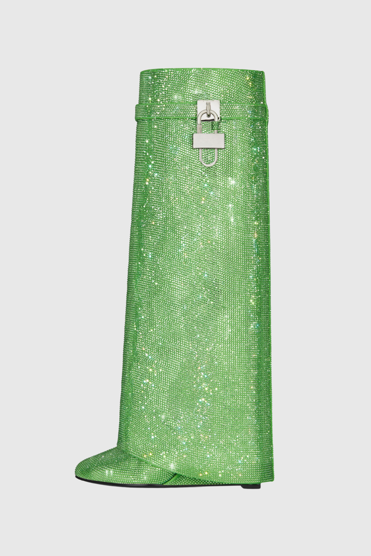 Alfs Crystal Embellished Lock Knee-high Boots - Green