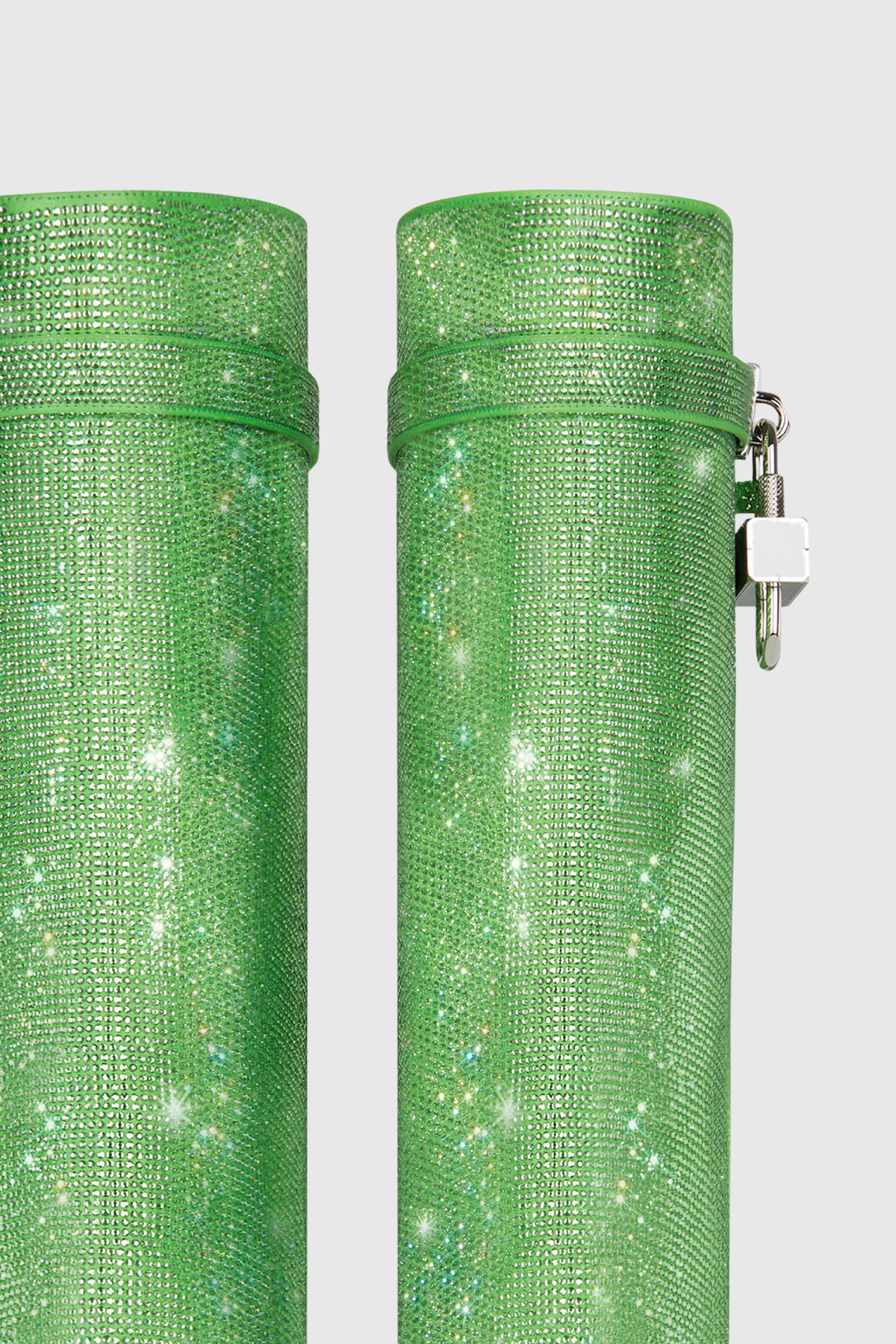 Alfs Crystal Embellished Lock Knee-high Boots - Green