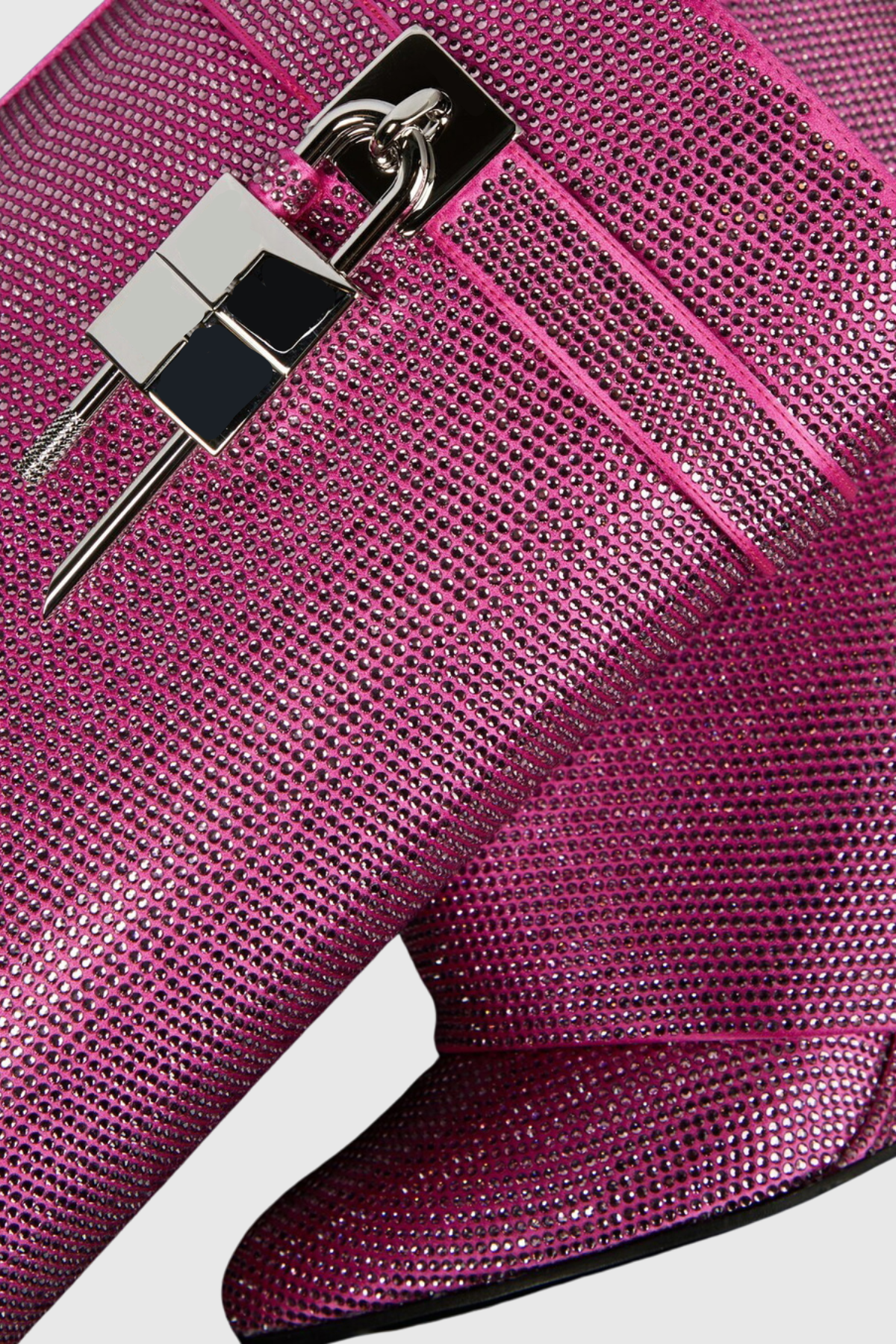 Alfs Crystal Embellished Lock Knee-high Boots - Pink