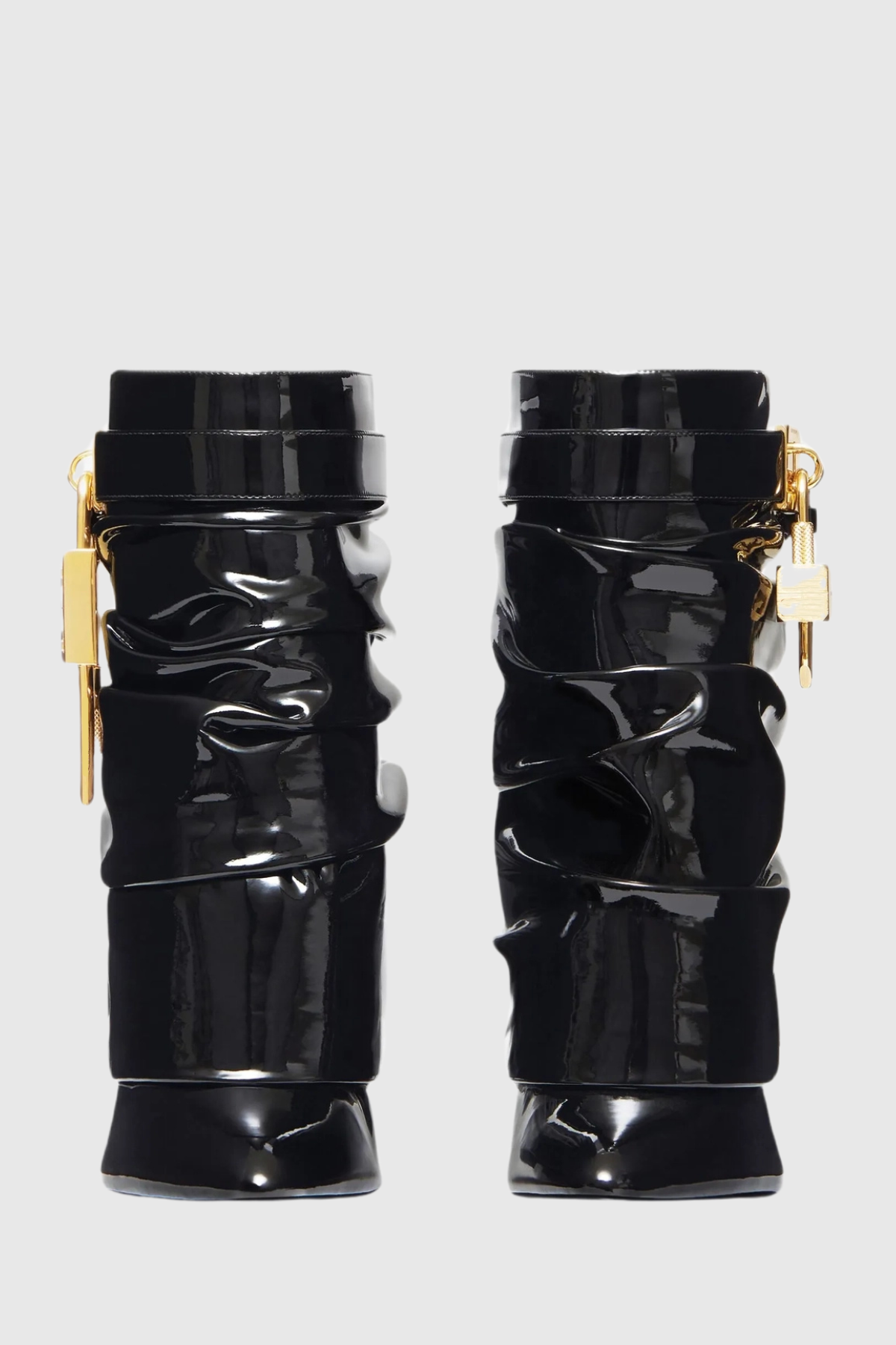 Alfs Lock Stiletto Latex Ankle Boots