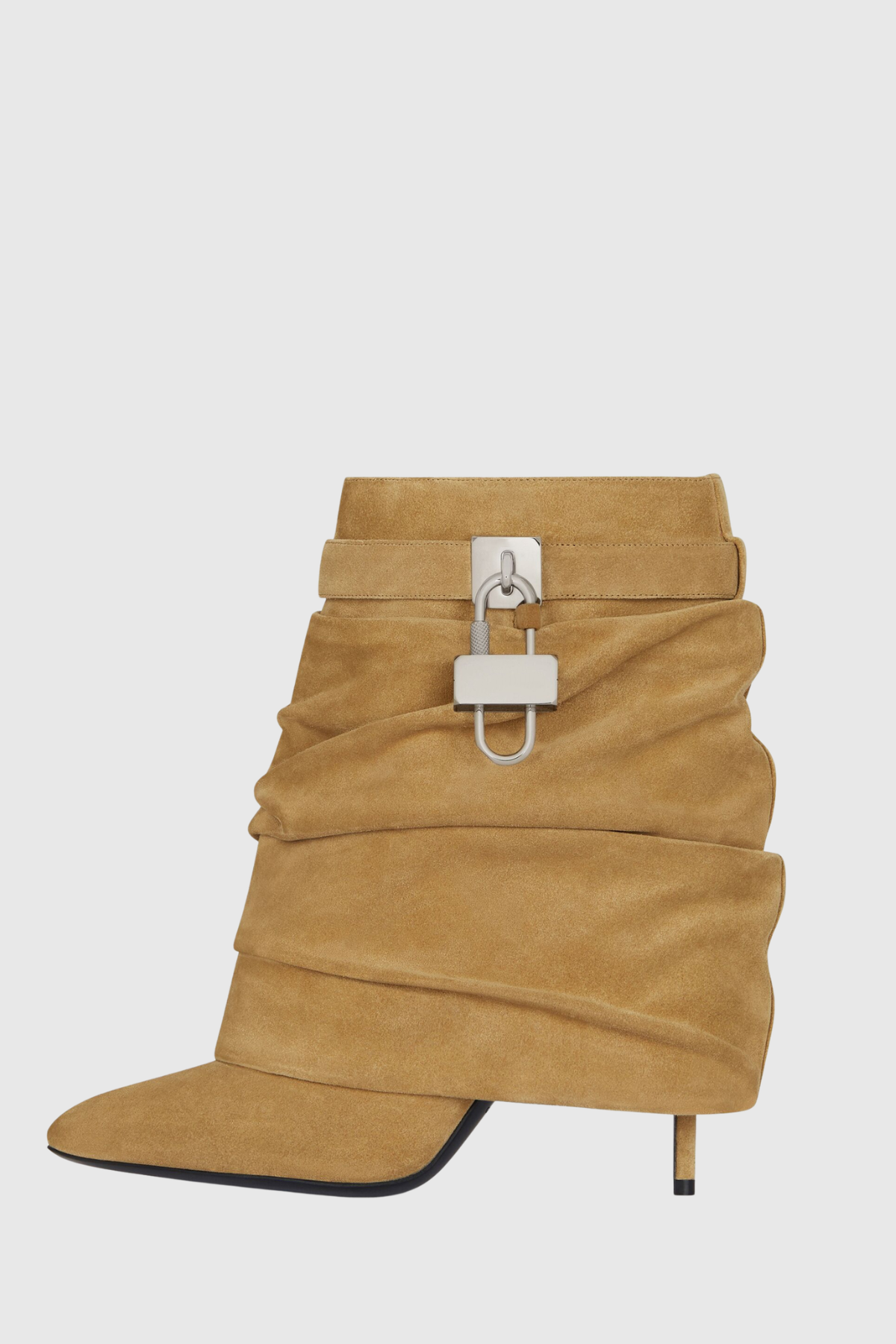Alfs Lock Stiletto Suede Ankle Boots