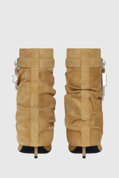 Alfs Lock Stiletto Suede Ankle Boots
