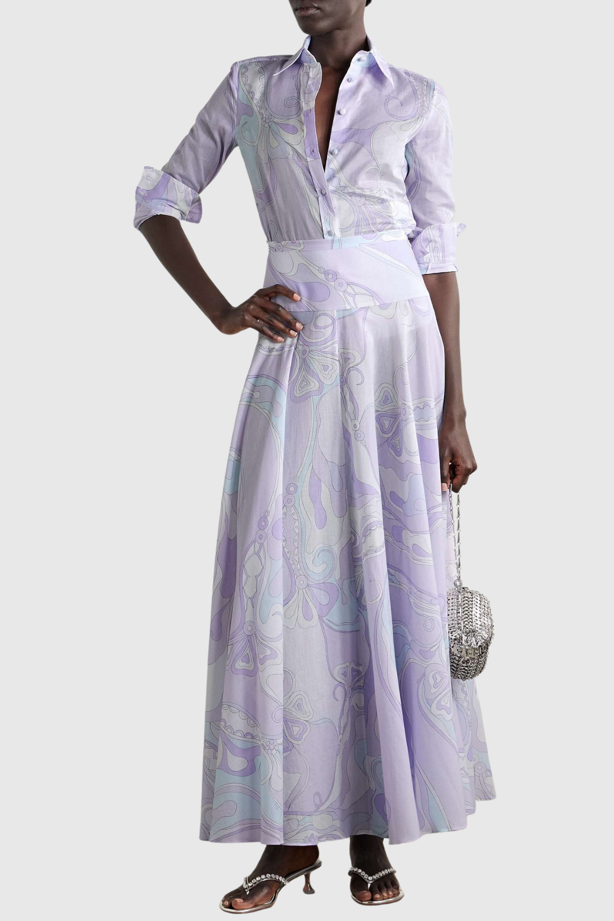 Alixza Print Shirt & Maxi Skirt Set