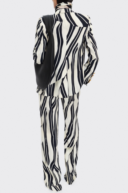 Allisa Print Padlock Blazer - Black