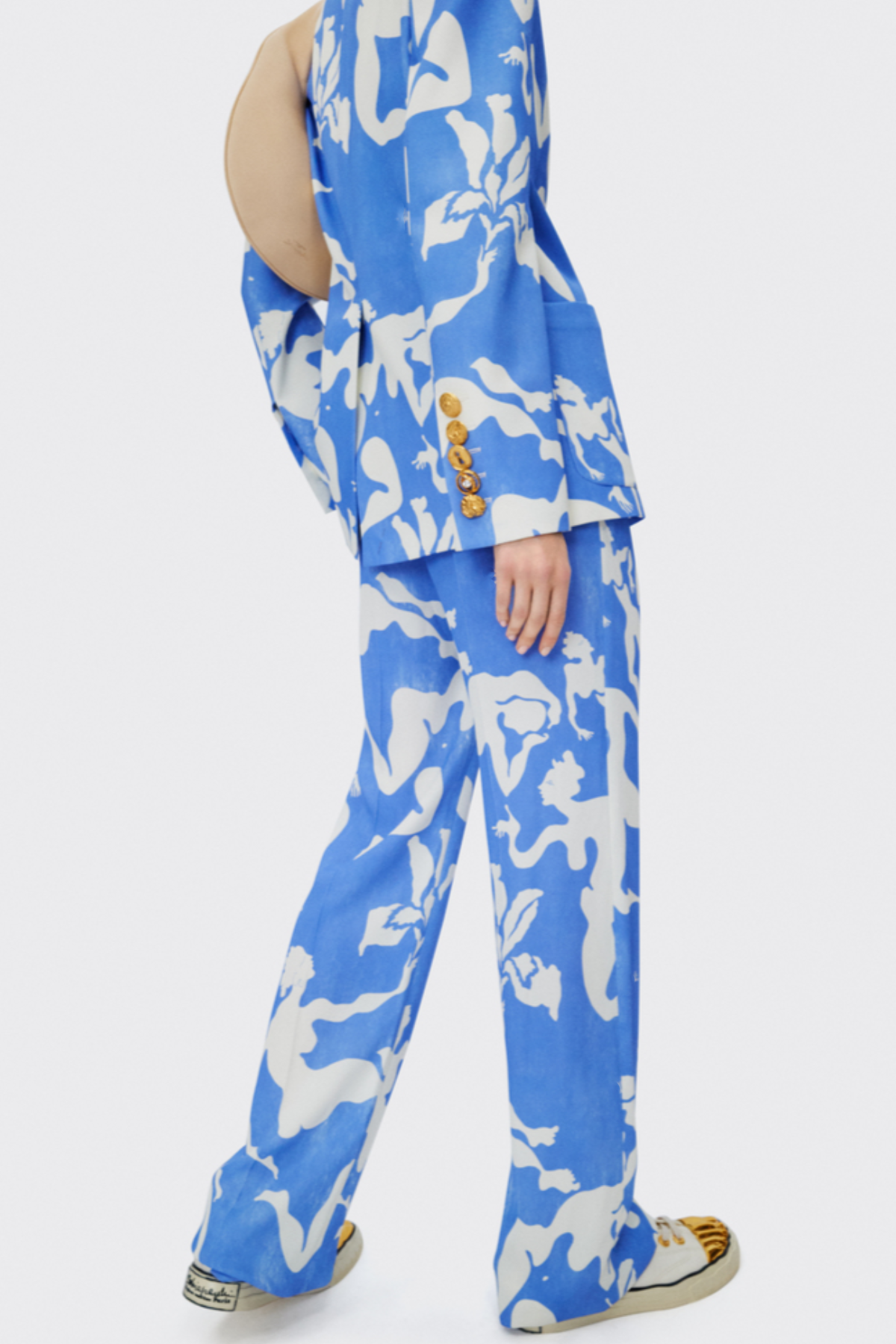 Allisa Print Padlock Blazer - Blue