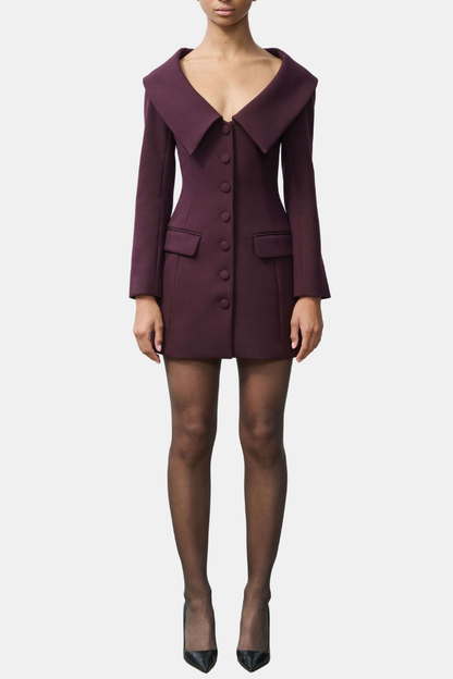 Allura Wide Collar Mini Blazer Dress