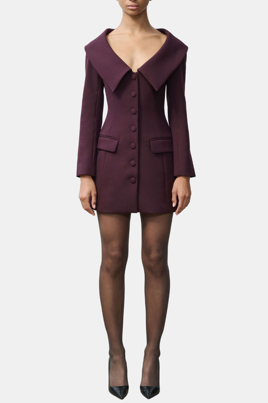 Allura Wide Collar Mini Blazer Dress