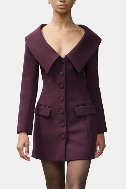 Allura Wide Collar Mini Blazer Dress