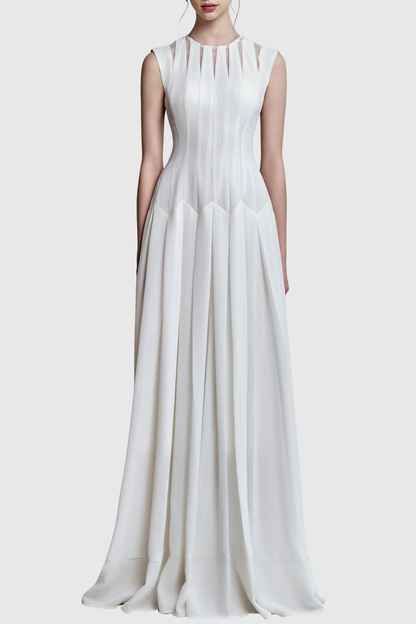 Alora Shirred Textured Cutout Maxi Dress