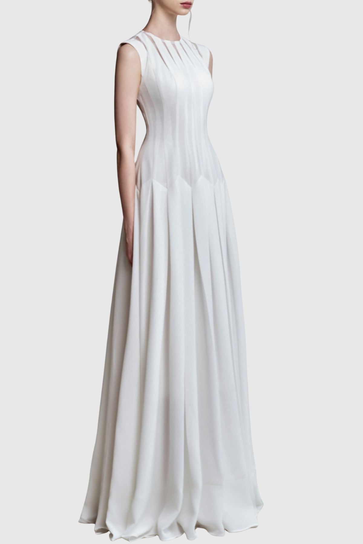 Alora Shirred Textured Cutout Maxi Dress