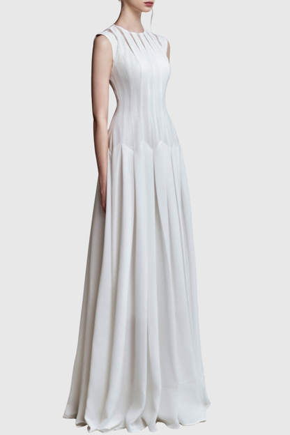 Alora Shirred Textured Cutout Maxi Dress