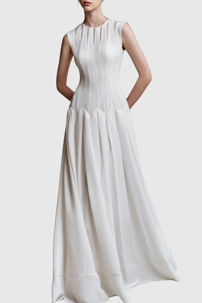 Alora Shirred Textured Cutout Maxi Dress
