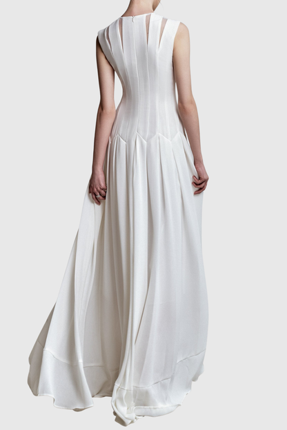 Alora Shirred Textured Cutout Maxi Dress