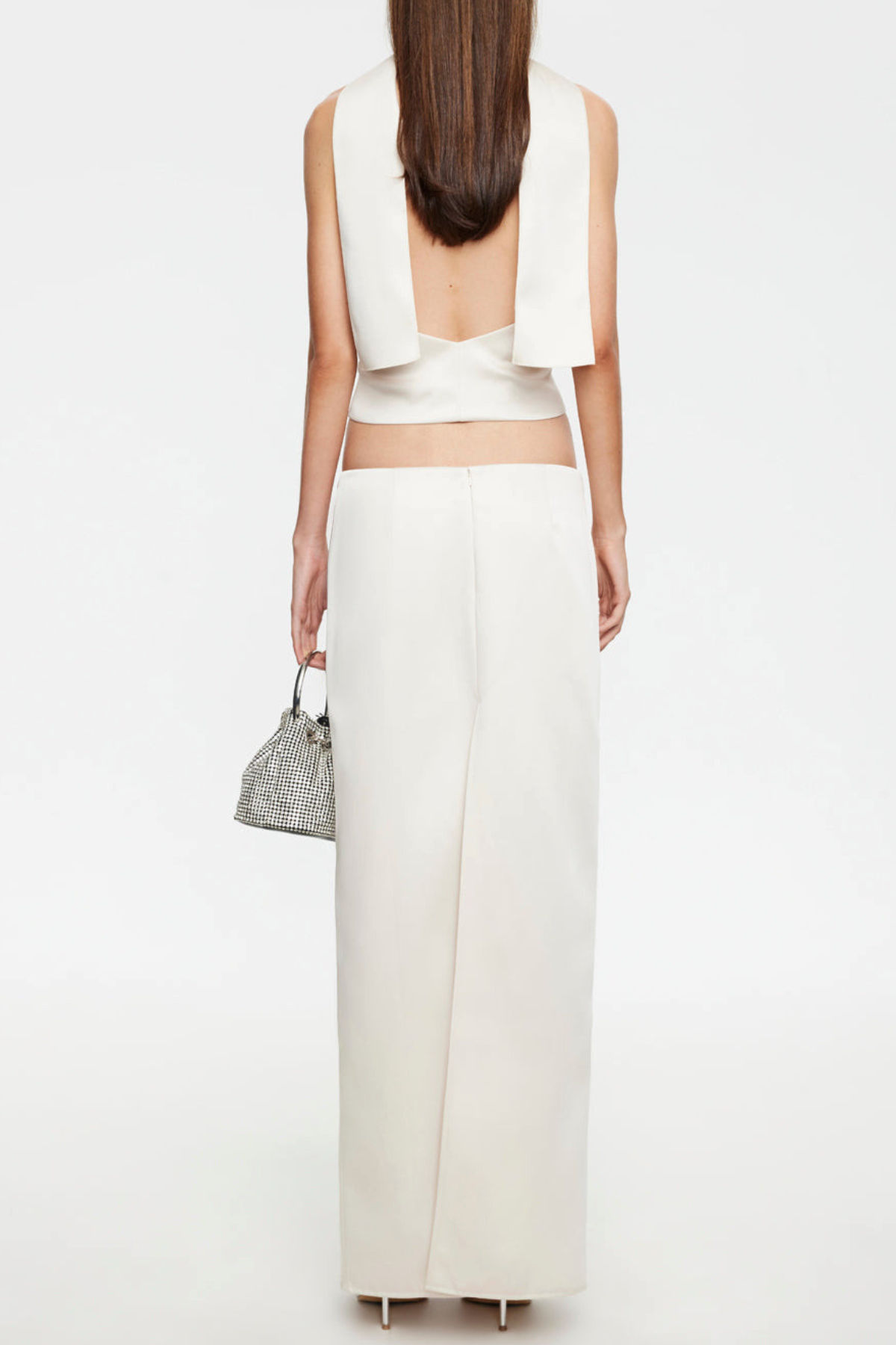 Alva Satin Scarf Top & Maxi Skirt Set