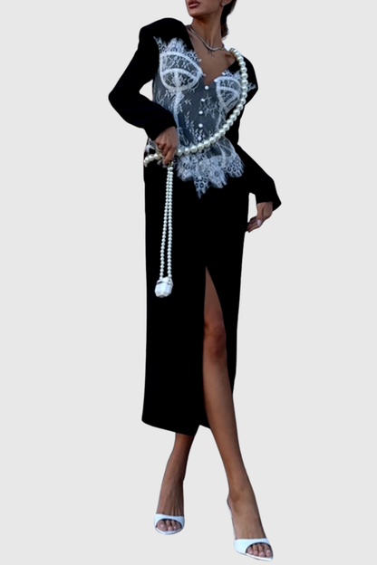 Alvera Lace Midi Blazer Dress