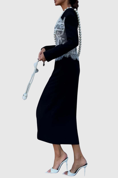 Alvera Lace Midi Blazer Dress