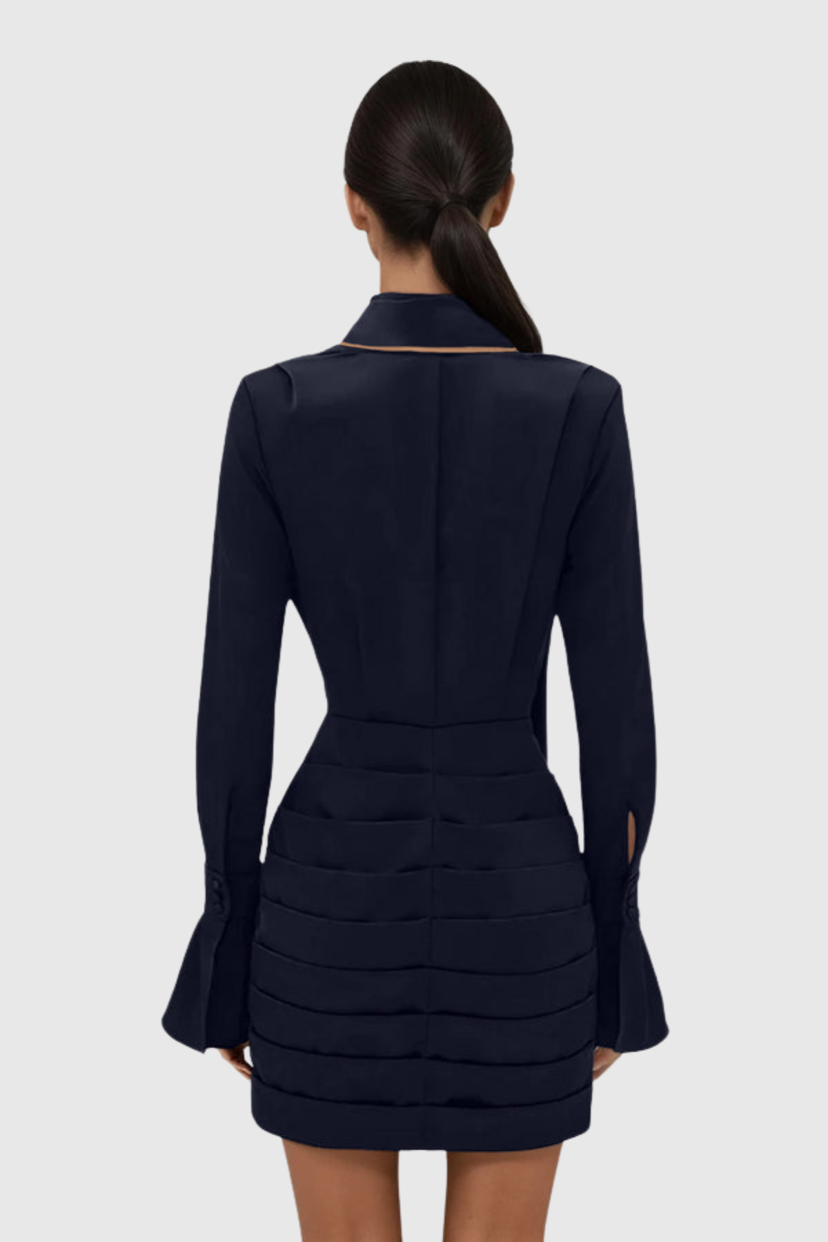 Alvin Satin Scarf Ruched Mini Dress