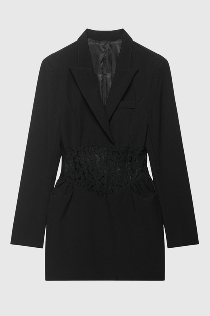 Amabel Lace Corset Blazer - Black