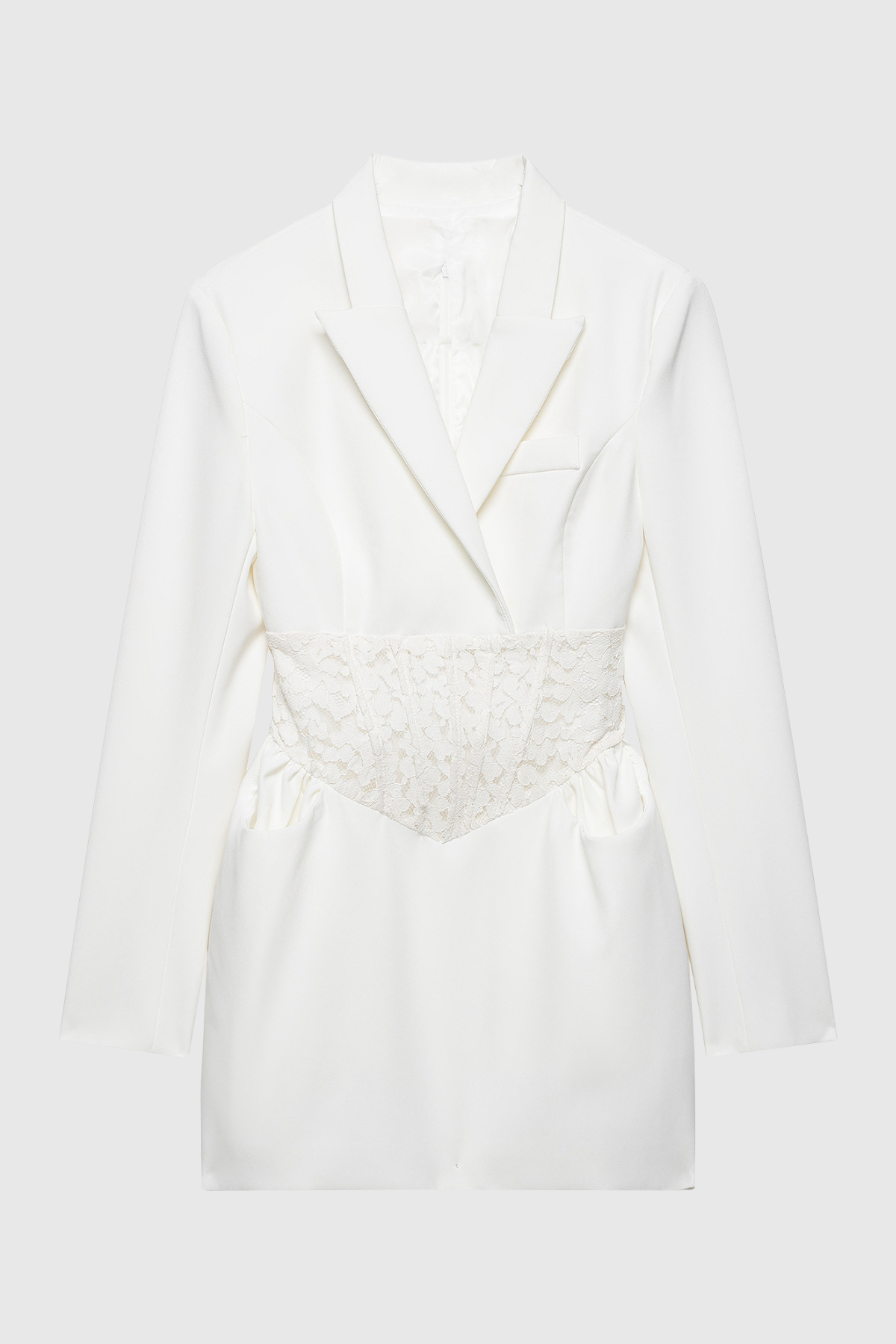 Amabel Lace Corset Blazer - White