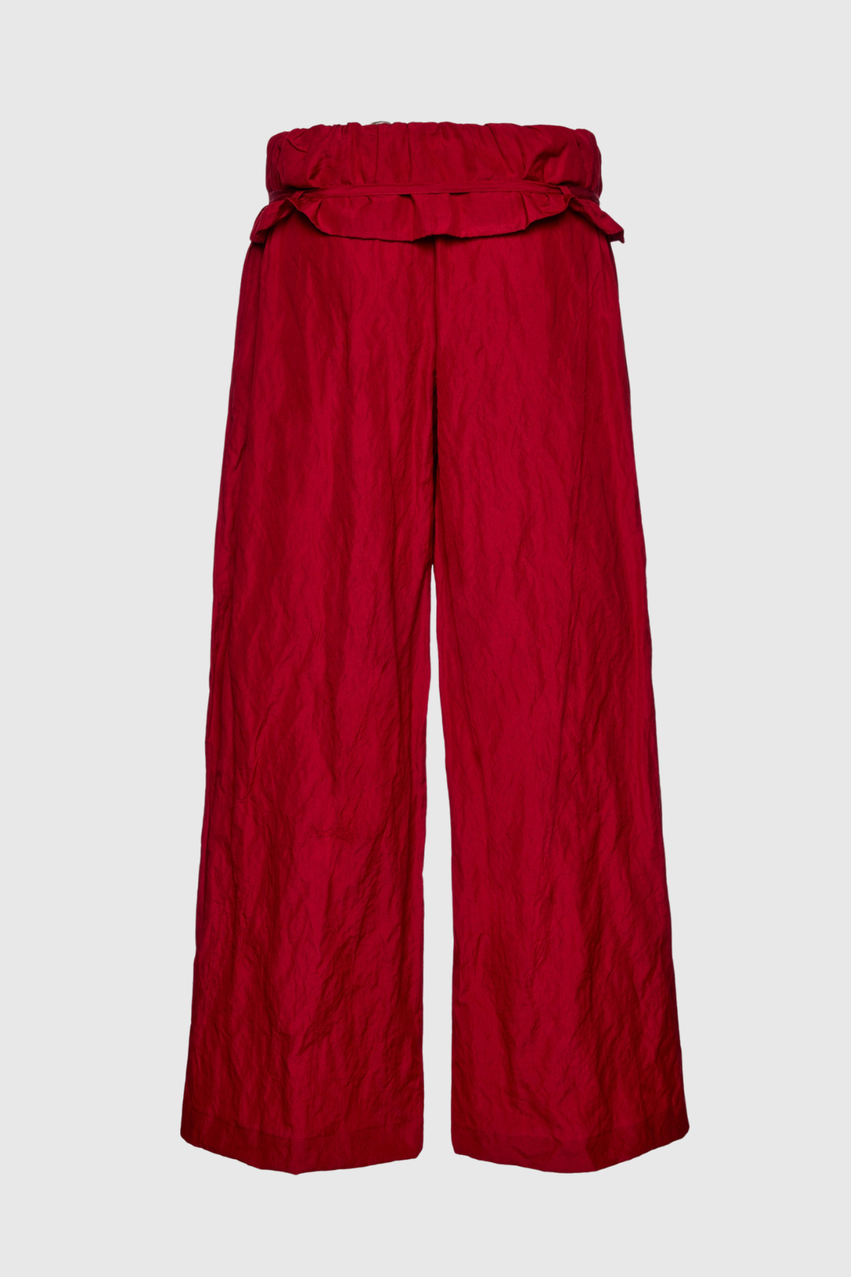 Amare Low-rise Ruffle Waist Trousers - Red