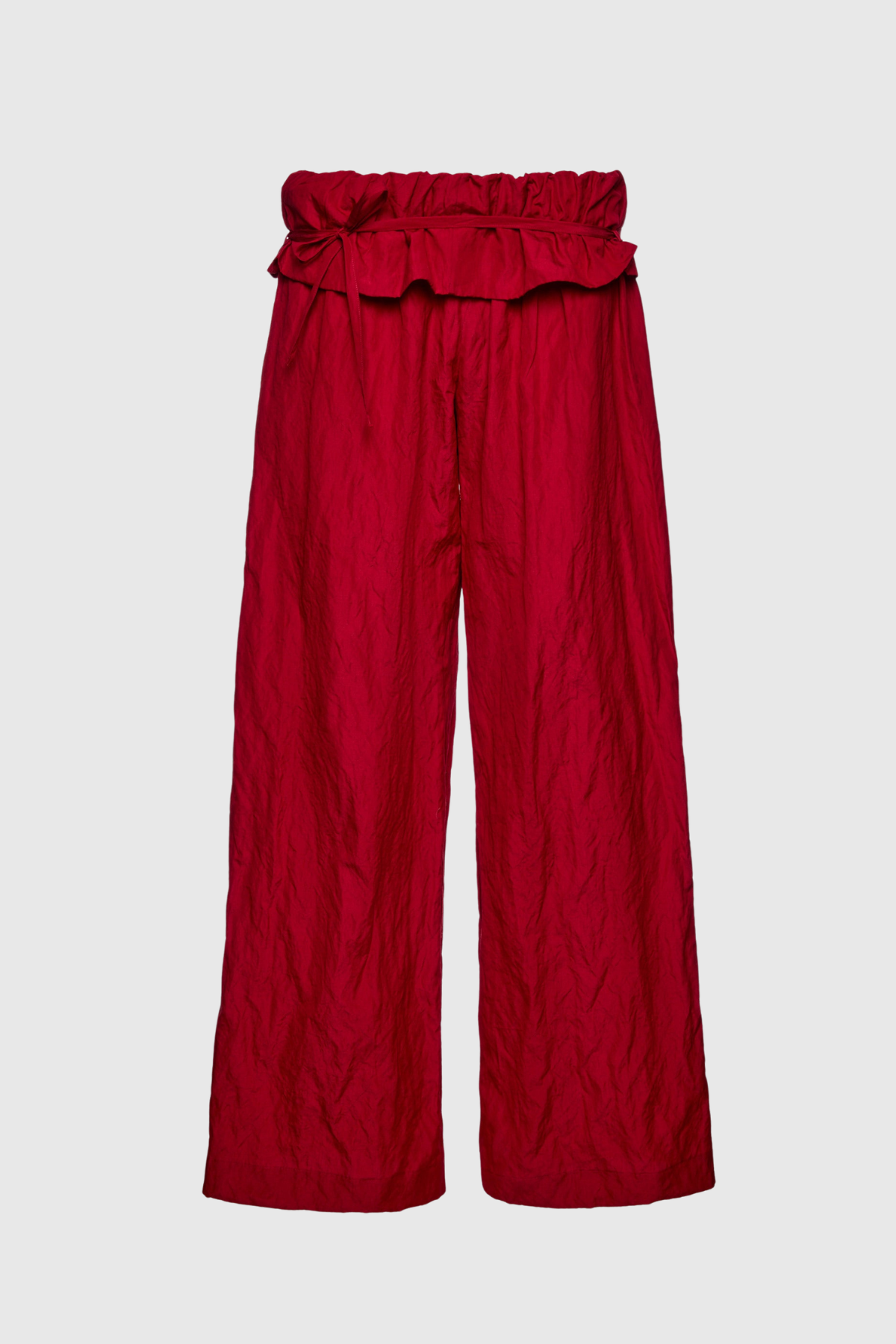 Amare Low-rise Ruffle Waist Trousers - Red
