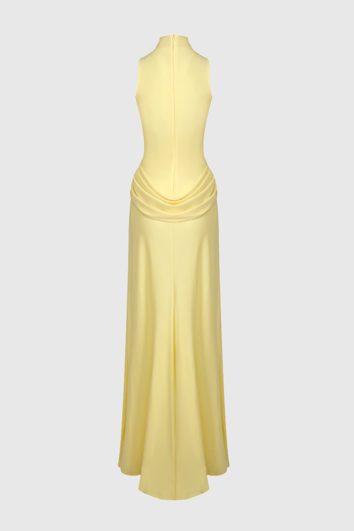Amaya Draped Sleeveless Split Maxi Dress - Yellow