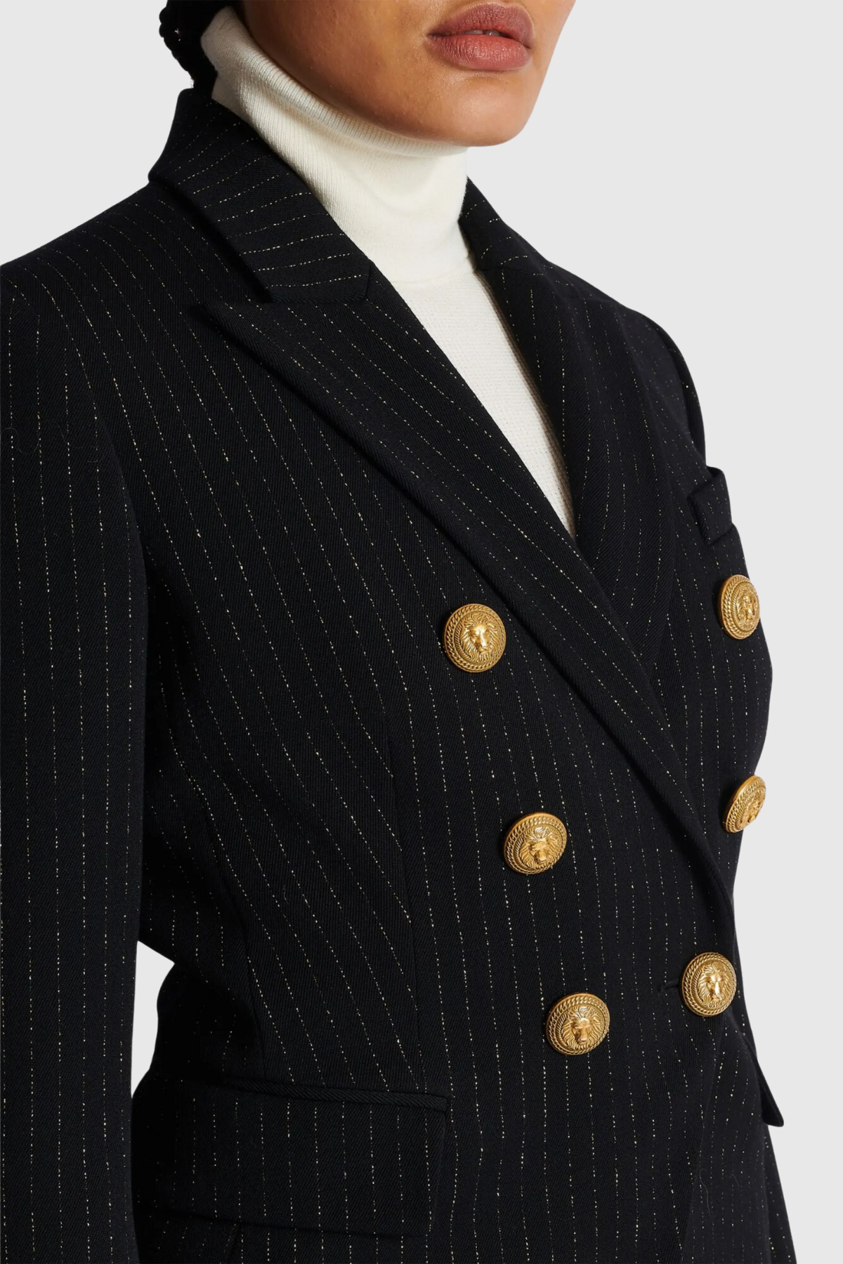 Amira Pinstripe Buttoned Blazer & Pants Set