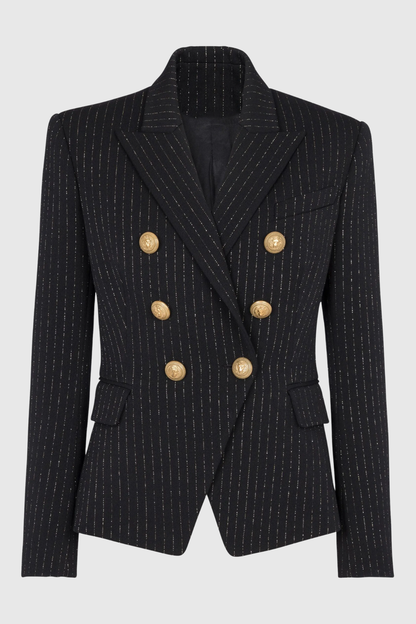 Amira Pinstripe Buttoned Blazer & Pants Set