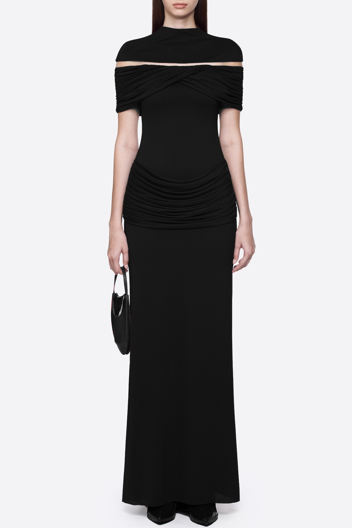 Amoda Cutout Ruched Maxi Dress - Black