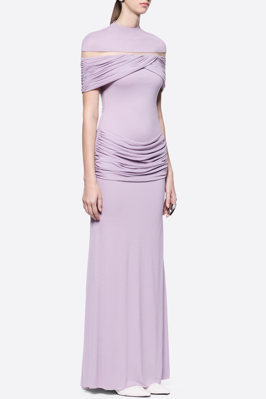 Amoda Cutout Ruched Maxi Dress - Purple