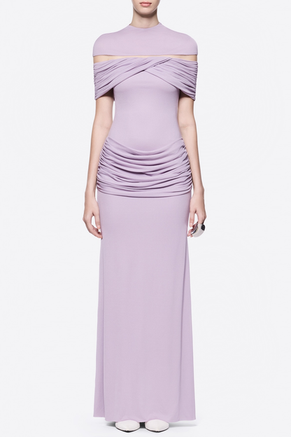Amoda Cutout Ruched Maxi Dress - Purple