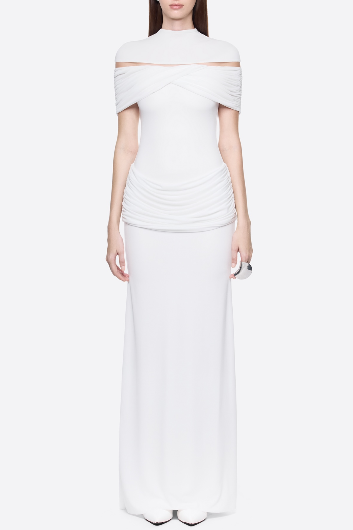 Amoda Cutout Ruched Maxi Dress - White