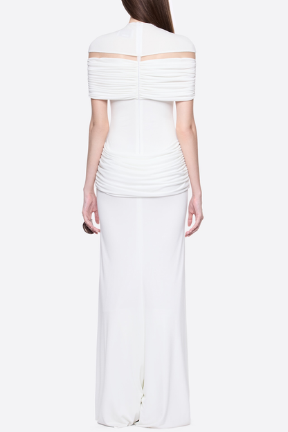 Amoda Cutout Ruched Maxi Dress - White