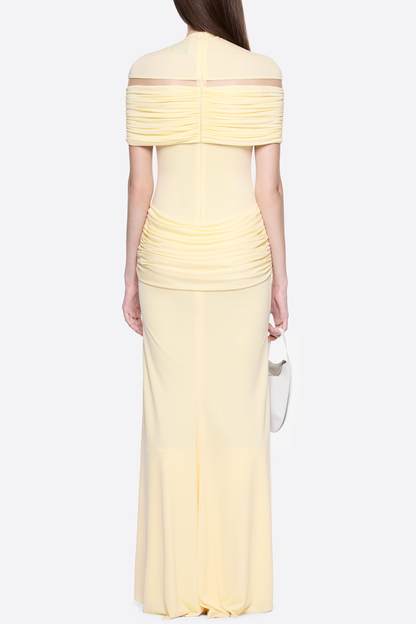 Amoda Cutout Ruched Maxi Dress - Yellow
