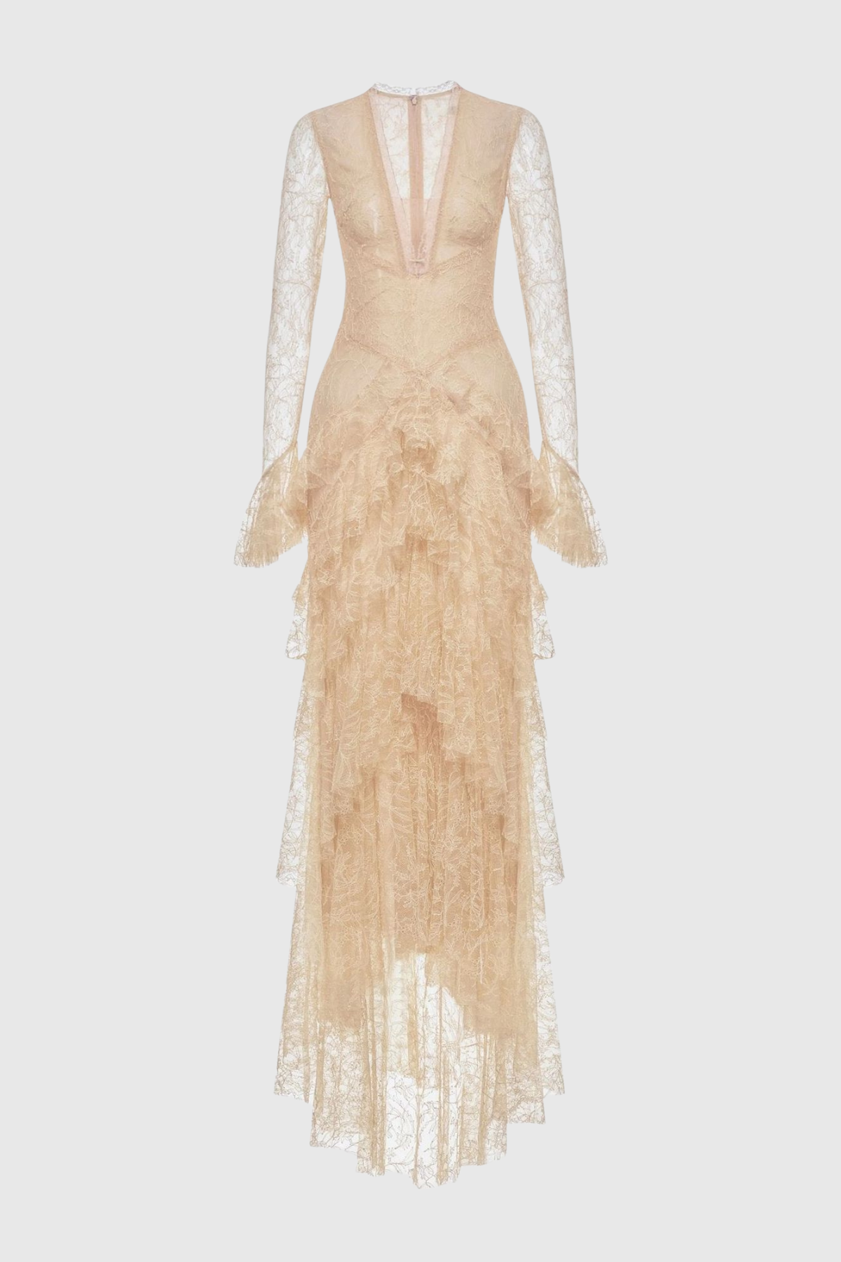 Amoret Lace Ruffle Maxi Dress