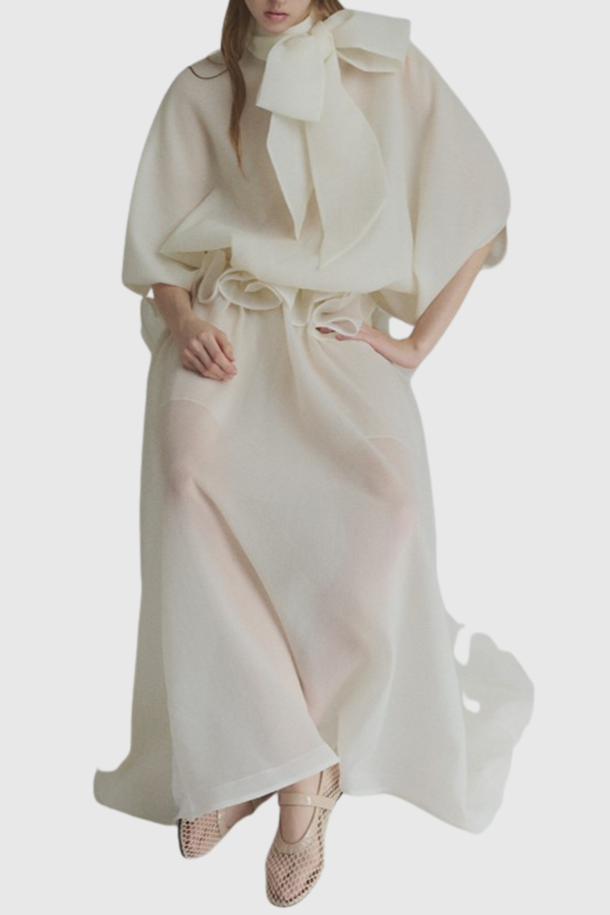 Amori Ruffle Bow Top & Maxi Skirt Set