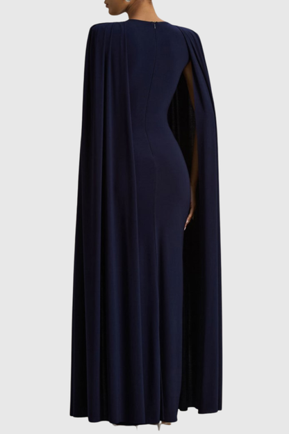 Amory Cape Sleeve Maxi Dress - Navy