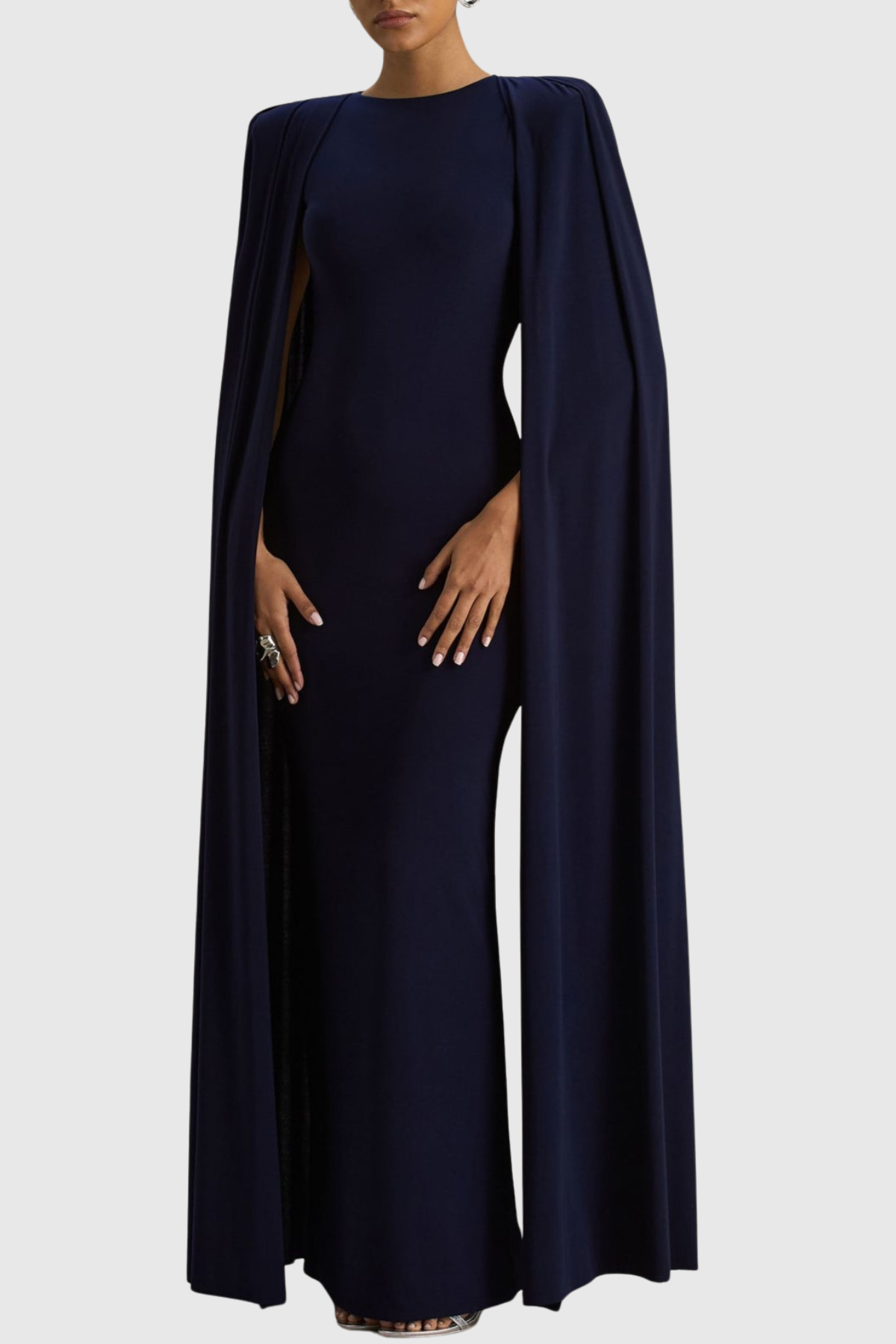 Amory Cape Sleeve Maxi Dress - Navy